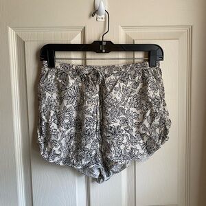 Abercrombie & Fitch Black and White Floral High Waist Shorts